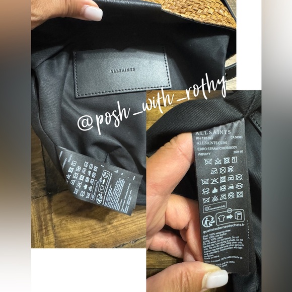 All Saints Ebro Straw Crossbody Bag - Picture 8 of 12